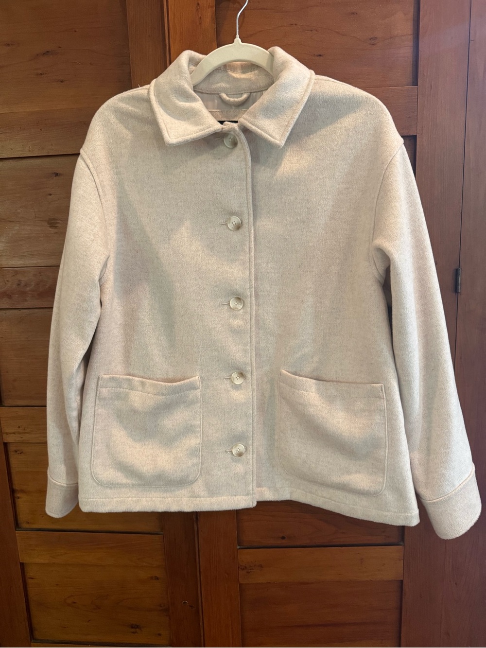 Levi’s Cream Wool-Blend Chore Trucker Jacket Shacket Size S